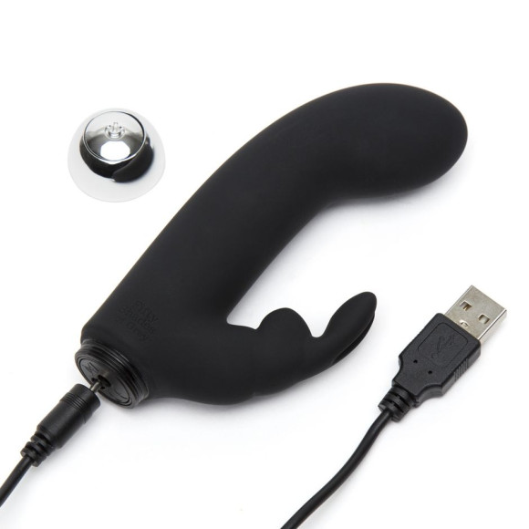 Черный вибратор с клиторальным отростком Greedy Girl Mini Rabbit Vibrator - 14 см. Черный вибратор с клиторальным отростком Greedy Girl Mini Rabbit Vibrator - 14 см.