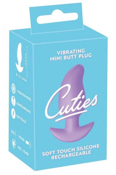 Сиреневая анальная пробка с вибрацией Cuties Vibrating Mini Butt Plug - 8 см. Сиреневая анальная пробка с вибрацией Cuties Vibrating Mini Butt Plug - 8 см.