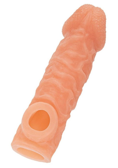 Телесная закрытая насадка с шершавой головкой Cock Sleeve 007 Size L - 17,6 см. Телесная закрытая насадка с шершавой головкой Cock Sleeve 007 Size L - 17,6 см.
