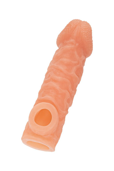 Телесная закрытая насадка с шершавой головкой Cock Sleeve 007 Size L - 17,6 см. Телесная закрытая насадка с шершавой головкой Cock Sleeve 007 Size L - 17,6 см.
