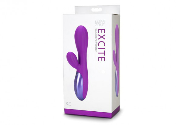 Фиолетовый вибромассажер Excite 6x Rabbit Style со стимуляцией клитора - 17,8 см. Фиолетовый вибромассажер Excite 6x Rabbit Style со стимуляцией клитора - 17,8 см.