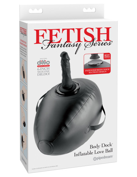 Черный надувной мяч с платформой для фиксации дилдо Body Dock Inflatable Love Ball Черный надувной мяч с платформой для фиксации дилдо Body Dock Inflatable Love Ball