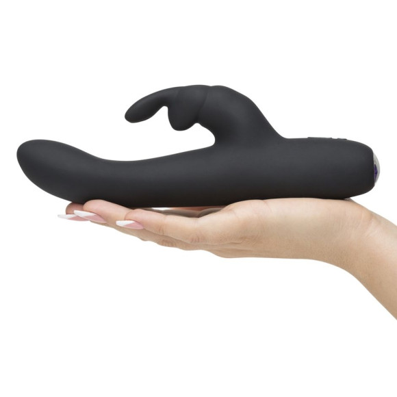 Черный вибратор с клиторальным отростком Greedy Girl Slimline Rabbit Vibrator - 22,8 см. Черный вибратор с клиторальным отростком Greedy Girl Slimline Rabbit Vibrator - 22,8 см.