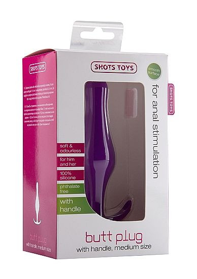 Фиолетовая анальная пробка Butt Plug with Handle Medium - 12,6 см. Фиолетовая анальная пробка Butt Plug with Handle Medium - 12,6 см.