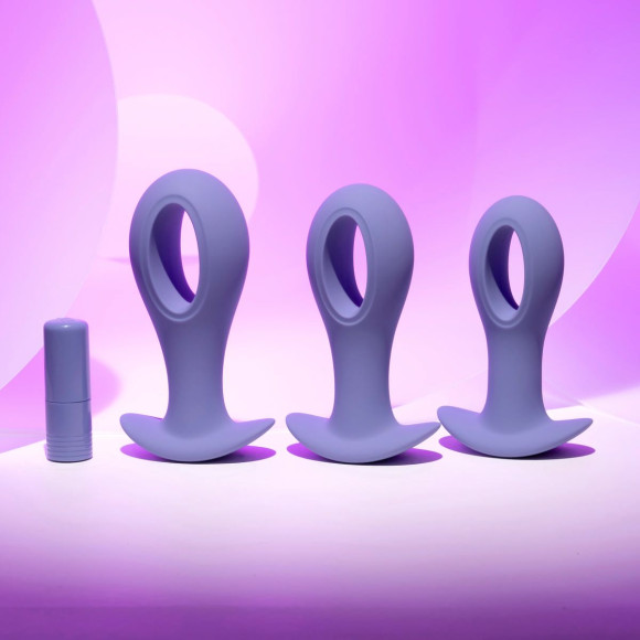 Набор из 3 анальных пробок с вибропулей Hole Punch Plug Set
