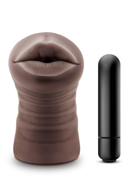 Коричневый мастурбатор-ротик Krystal Vibrating Masturbator Коричневый мастурбатор-ротик Krystal Vibrating Masturbator