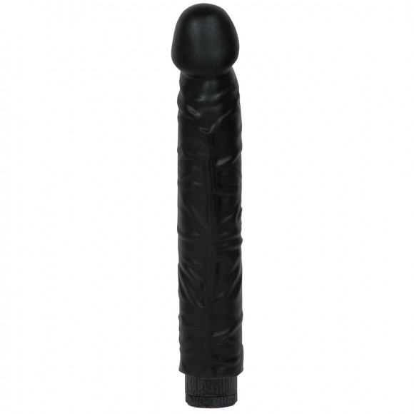 Черный вибратор Quivering Cock - 21,5 см. Черный вибратор Quivering Cock - 21,5 см.