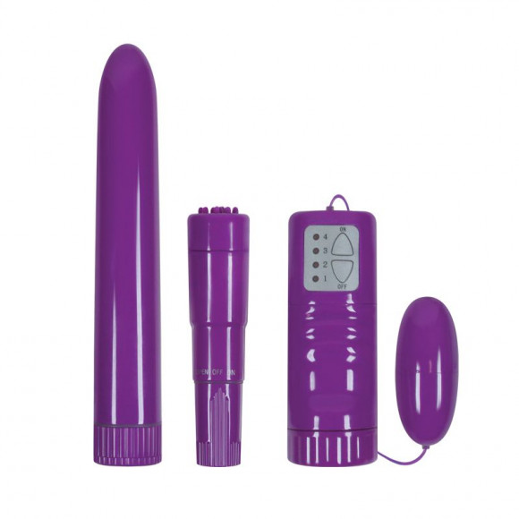 Набор фиолетовых вибромассажеров Pleasure Purple Kit Набор фиолетовых вибромассажеров Pleasure Purple Kit