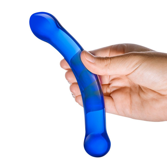 Синий изогнутый фаллоимитатор Curved G-Spot Glass Dildo - 16 см. Синий изогнутый фаллоимитатор Curved G-Spot Glass Dildo - 16 см.
