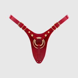 Красный пояс для фиксации насадок Strap-On-Me Leatherette Harness Fabulous