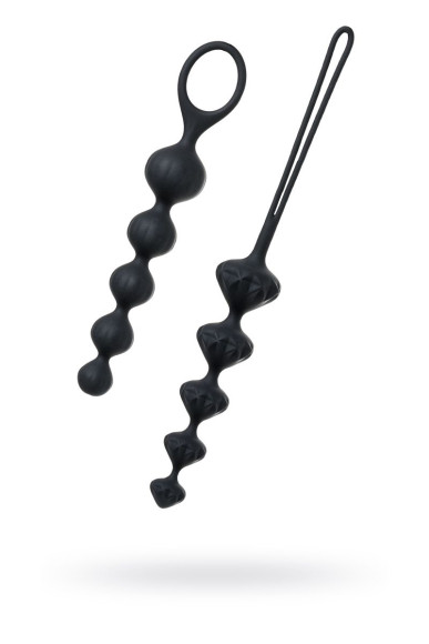 Набор из 2 чёрных анальных цепочек Satisfyer Love Beads