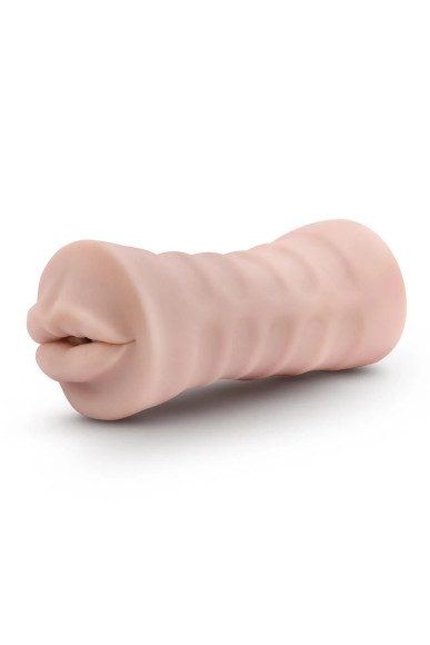 Телесный мастурбатор-ротик Nicole Vibrating Masturbator