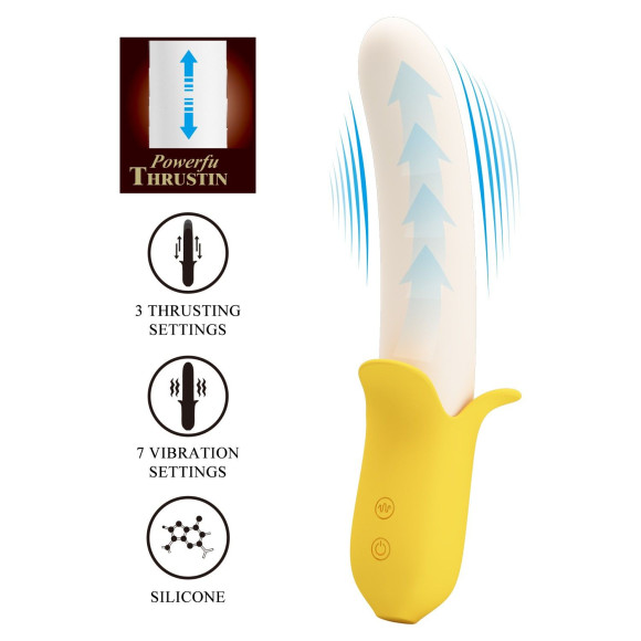 Силиконовый вибратор Banana Geek - 19,5 см. Силиконовый вибратор Banana Geek - 19,5 см.
