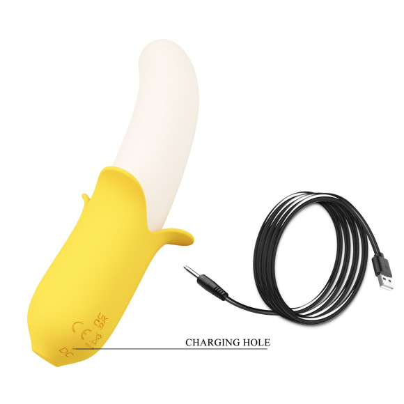 Силиконовый вибратор Banana Geek - 19,5 см. Силиконовый вибратор Banana Geek - 19,5 см.