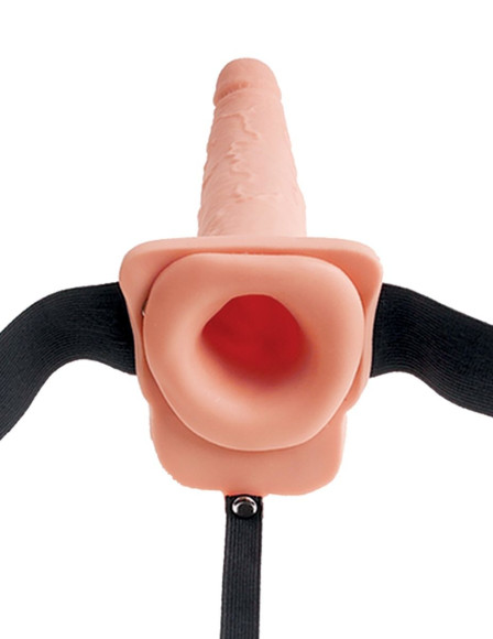 Телесный полый страпон с имитацией эякуляции 7.5 Hollow Squirting Strap-On with Balls - 21,6 см. Телесный полый страпон с имитацией эякуляции 7.5 Hollow Squirting Strap-On with Balls - 21,6 см.