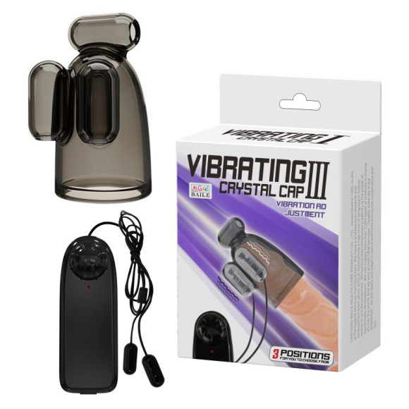 Дымчатая насадка-мастурбатор с вибрацией Vibrating Crystal Cap III Дымчатая насадка-мастурбатор с вибрацией Vibrating Crystal Cap III