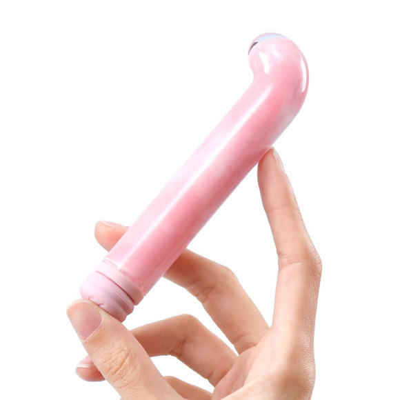 Розовый компактный вибратор из стекла Magic Cane - 12 см. Розовый компактный вибратор из стекла Magic Cane - 12 см.