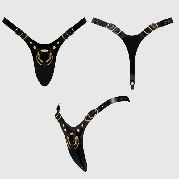 Черный пояс для фиксации насадок Strap-On-Me Leatherette Harness Fabulous Черный пояс для фиксации насадок Strap-On-Me Leatherette Harness Fabulous