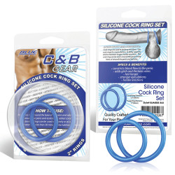 Набор из двух голубых силиконовых колец разного диаметра SILICONE COCK RING SET Набор из двух голубых силиконовых колец разного диаметра SILICONE COCK RING SET