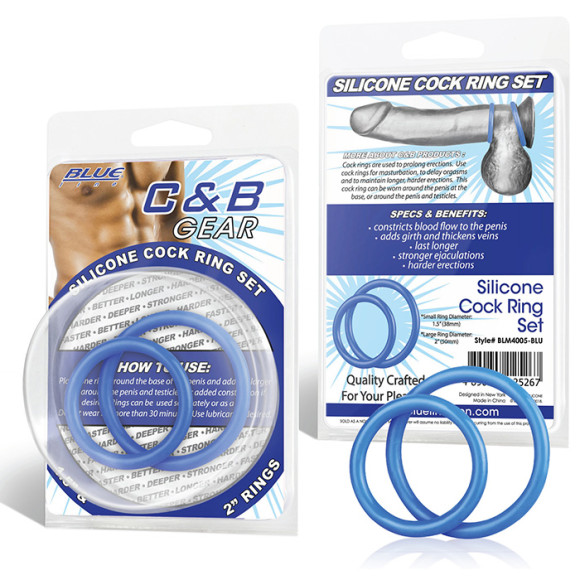 Набор из двух голубых силиконовых колец разного диаметра SILICONE COCK RING SET Набор из двух голубых силиконовых колец разного диаметра SILICONE COCK RING SET