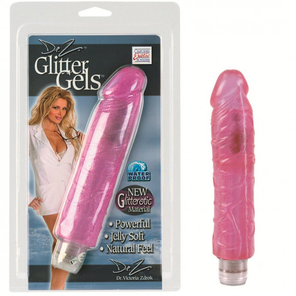 Реалистичный розовый вибратор Glitter Gels Vibrating Dong - 18 см. Реалистичный розовый вибратор Glitter Gels Vibrating Dong - 18 см.
