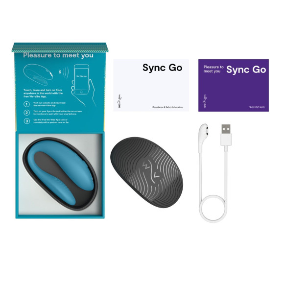 Бирюзовый вибромассажер для пар We-Vibe Sync Go Бирюзовый вибромассажер для пар We-Vibe Sync Go