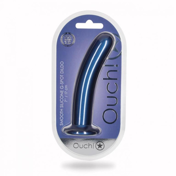 Синий фаллоимитатор Smooth G-Spot - 17,7 см. Синий фаллоимитатор Smooth G-Spot - 17,7 см.