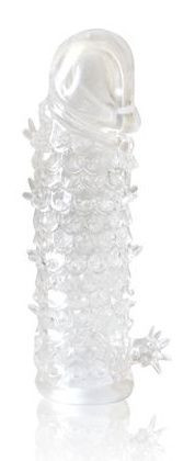 Закрытая прозрачная рельефная насадка Crystal sleeve - 13 см. Закрытая прозрачная рельефная насадка Crystal sleeve - 13 см.