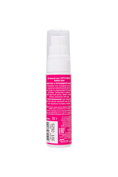Интимный гель на водной основе Tutti-Frutti Bubble Gum - 30 гр. Интимный гель на водной основе Tutti-Frutti Bubble Gum - 30 гр.