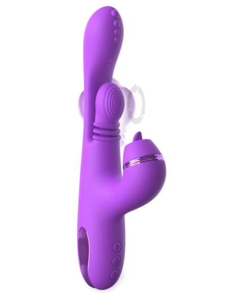 Фиолетовый вибратор с тройной стимуляцией Intimotion Pulse Pro - 24 см. Фиолетовый вибратор с тройной стимуляцией Intimotion Pulse Pro - 24 см.