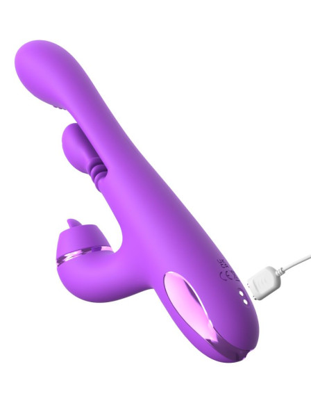 Фиолетовый вибратор с тройной стимуляцией Intimotion Pulse Pro - 24 см. Фиолетовый вибратор с тройной стимуляцией Intimotion Pulse Pro - 24 см.
