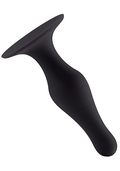 Чёрная анальная пробка с длинным кончиком Butt Plug with Suction Cup Medium Чёрная анальная пробка с длинным кончиком Butt Plug with Suction Cup Medium