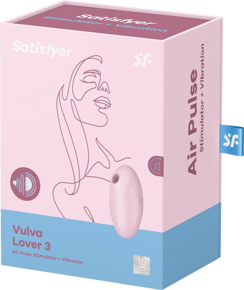 Розовый вакуум-волновой стимулятор с вибрацией Vulva Lover 3 Розовый вакуум-волновой стимулятор с вибрацией Vulva Lover 3