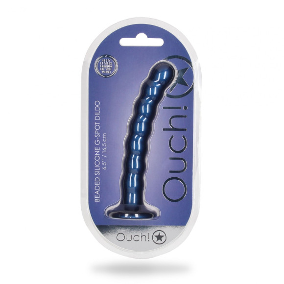 Синий фаллоимитатор Beaded G-Spot - 17 см. Синий фаллоимитатор Beaded G-Spot - 17 см.
