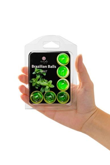 Набор из 6 шариков с массажным маслом Brazilian Balls с ароматом мяты Набор из 6 шариков с массажным маслом Brazilian Balls с ароматом мяты