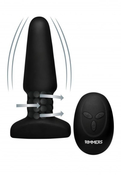 Черная анальная пробка Slim R Smooth Rimming Plug with Remote - 14 см. Черная анальная пробка Slim R Smooth Rimming Plug with Remote - 14 см.