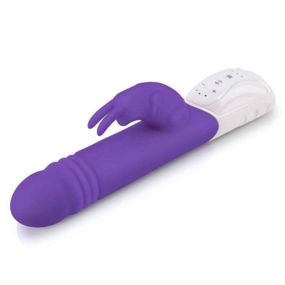 Фиолетовый пульсирующий вибромассажер G-Spot Thrusting Rabbit - 24 см. Фиолетовый пульсирующий вибромассажер G-Spot Thrusting Rabbit - 24 см.