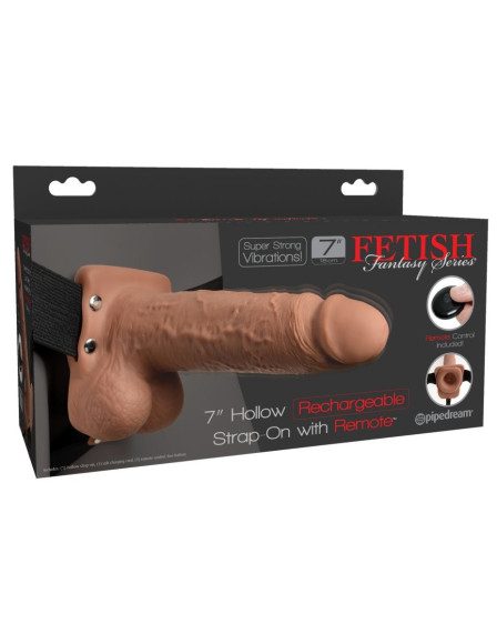 Кофейный перезаряжаемый вибрострапон 7 Hollow Rechargeable Strap-on with Balls - 20,3 см. Кофейный перезаряжаемый вибрострапон 7 Hollow Rechargeable Strap-on with Balls - 20,3 см.