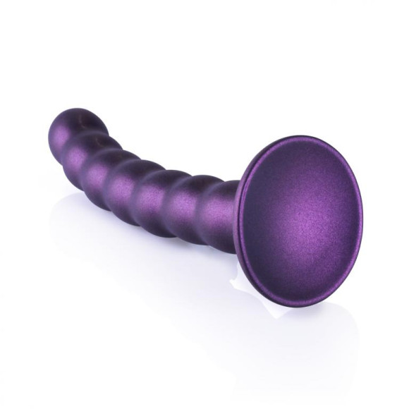 Фиолетовый фаллоимитатор Beaded G-Spot - 17 см. Фиолетовый фаллоимитатор Beaded G-Spot - 17 см.