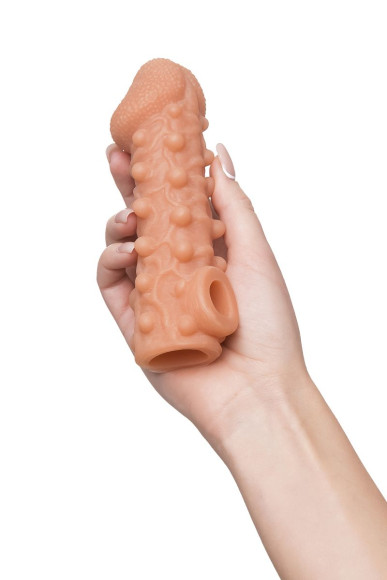 Телесная закрытая насадка с шариками Cock Sleeve 010 Size M - 15,6 см. Телесная закрытая насадка с шариками Cock Sleeve 010 Size M - 15,6 см.