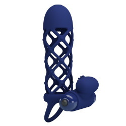 Синяя насадка на пенис Powerful Ring - 13,5 см. Синяя насадка на пенис Powerful Ring - 13,5 см.