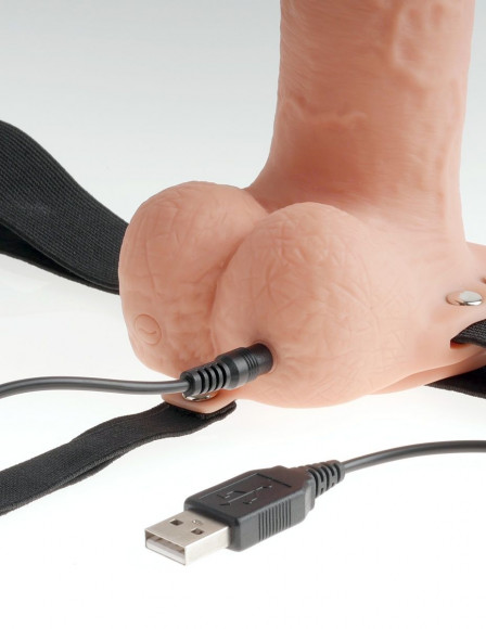 Телесный перезаряжаемый вибрострапон 11 Hollow Rechargeable Strap-on with Balls - 30 см. Телесный перезаряжаемый вибрострапон 11 Hollow Rechargeable Strap-on with Balls - 30 см.
