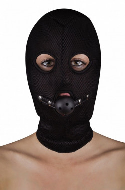 Маска с кляпом Extreme Mesh Balaclavea with Open Ball Gag Маска с кляпом Extreme Mesh Balaclavea with Open Ball Gag