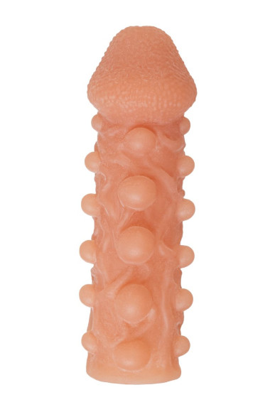 Телесная закрытая насадка с шариками Cock Sleeve 010 Size L - 17,6 см. Телесная закрытая насадка с шариками Cock Sleeve 010 Size L - 17,6 см.