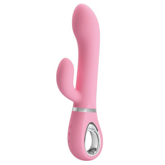 Нежно-розовый вибратор-ротатор с клиторальным отростком Ternence - 19,6 см. Нежно-розовый вибратор-ротатор с клиторальным отростком Ternence - 19,6 см.