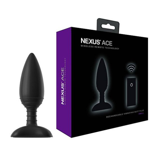 Чёрная вибровтулка NEXUS ACE SMALL с дистанционным управлением - 10 см. Чёрная вибровтулка NEXUS ACE SMALL с дистанционным управлением - 10 см.