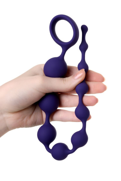 Фиолетовая силиконовая анальная цепочка Grape - 35 см. Фиолетовая силиконовая анальная цепочка Grape - 35 см.