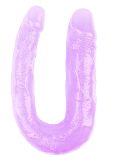 Фиолетовый двусторонний фаллоимитатор Hi-Rubber - 34 см. Фиолетовый двусторонний фаллоимитатор Hi-Rubber - 34 см.