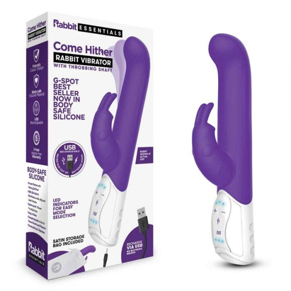 Фиолетовый вибромассажер для G-точки Come hither G-Spot Rabbit - 24,5 см. Фиолетовый вибромассажер для G-точки Come hither G-Spot Rabbit - 24,5 см.