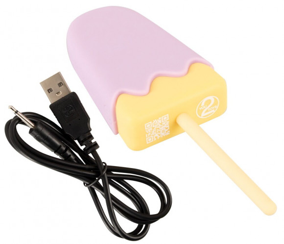 Сиреневый мини-вибратор в форме пломбира Vibrating Popsicle Сиреневый мини-вибратор в форме пломбира Vibrating Popsicle